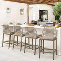 Outdoor Bar Stools, Rattan Outdoor Counter Height Bar Stools Set of 4, 26.5" H by COZYMAN