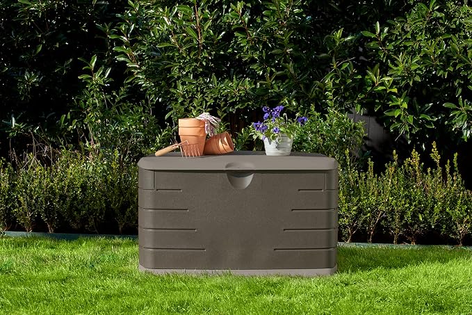Rubbermaid Medium Resin Outdoor Storage Deck Box, Weather Resistant, Deck - Image 5