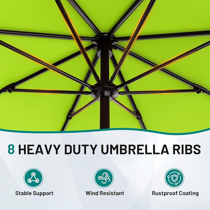 AreShark 9 FT Patio Umbrella for Outdoor, Outdoor Umbrella - Image 3