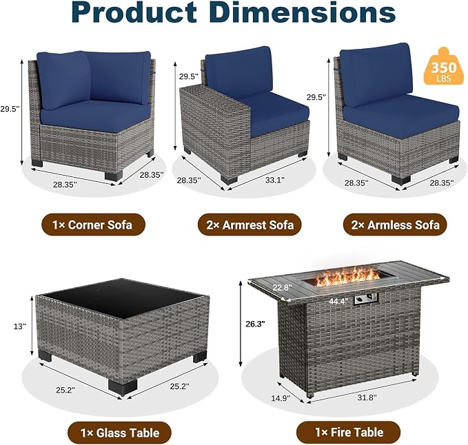 7 Piece Patio Furniture Set - Image 6