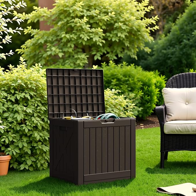 Flamaker Resin Deck Box 40 Gallon Waterproof Outdoor Indoor Storage Box - Image 3
