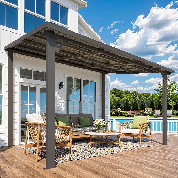 AECOJOY 12' x 8' Outdoor Hardtop Gazebo Pergola - Image 6