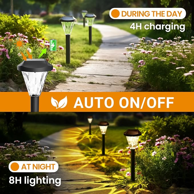 GIGALUMI 12 Pack Solar Lights Outdoor Waterproof, Outdoor Solar Lights - Image 5