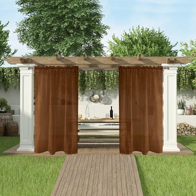 SpaceDresser Waterproof Outdoor Sheer Curtains - Image 5