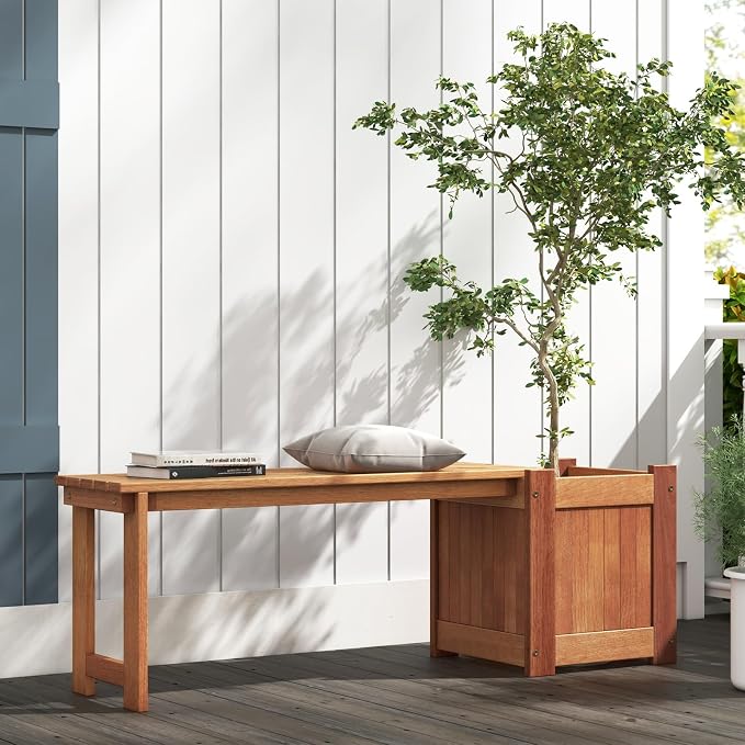 Giantex 2-in-1 Outdoor Bench - Image 4