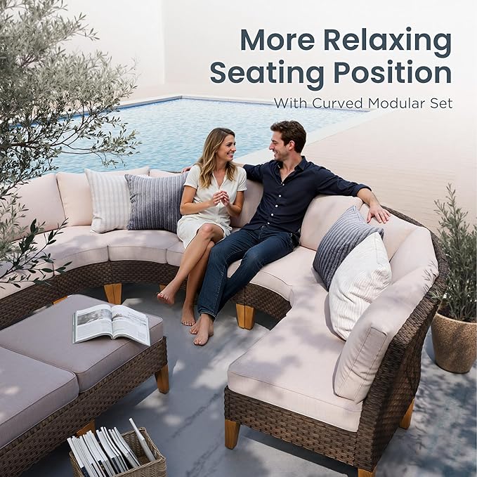 PHI VILLA 6-Piece Wicker Patio Furniture Set - Image 3