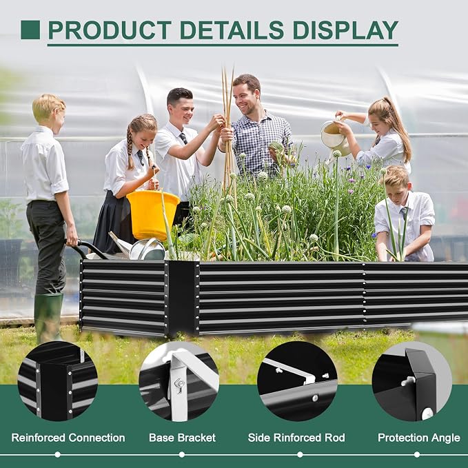 Land Guard 8x4x3ft Rectangular Galvanized Raised Garden Beds, Large-Capacity - Image 5