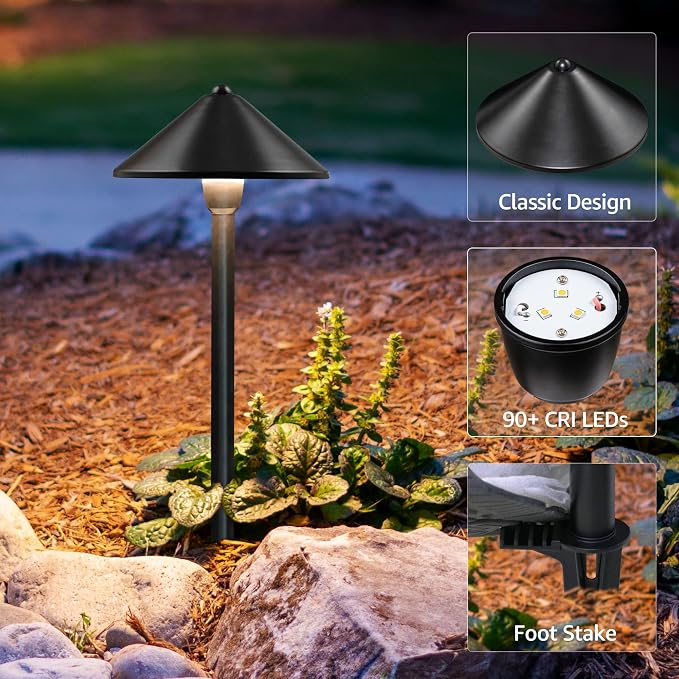SUNVIE LED Low Voltage Pathway Lights 3W 3000K Pathway Lighting 12-24V Low - Image 3