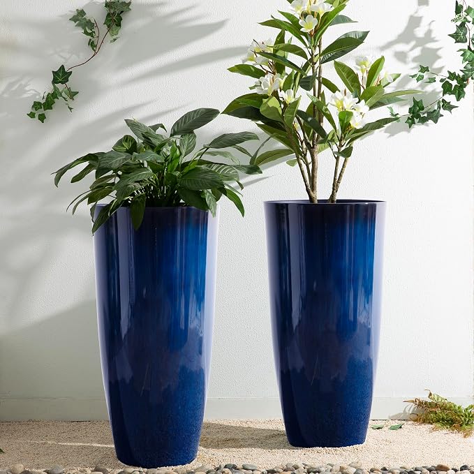 Glitzhome 30" H Tall Planters for Outdoor Plants, Large Flower Pots - Image 6