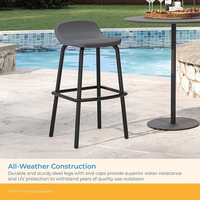 Suncast Outdoor Modern Resin Patio Bar Stools - Image 6