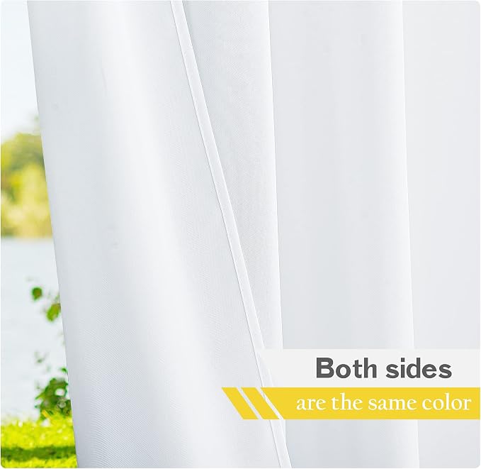 NICETOWN Canvas White Outdoor Curtains - Image 4