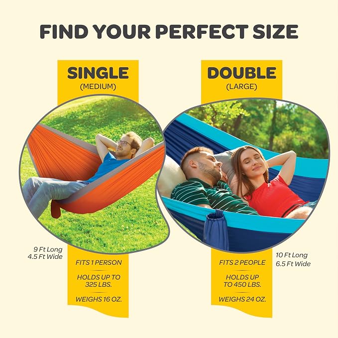 Durable Hammock 500 lb Capacity, Nylon Camping Hammock Chair - Image 9