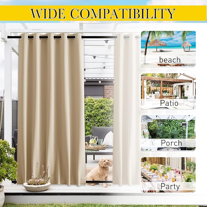 NICETOWN 2 Panels Weighted Blackout Curtains - Image 7