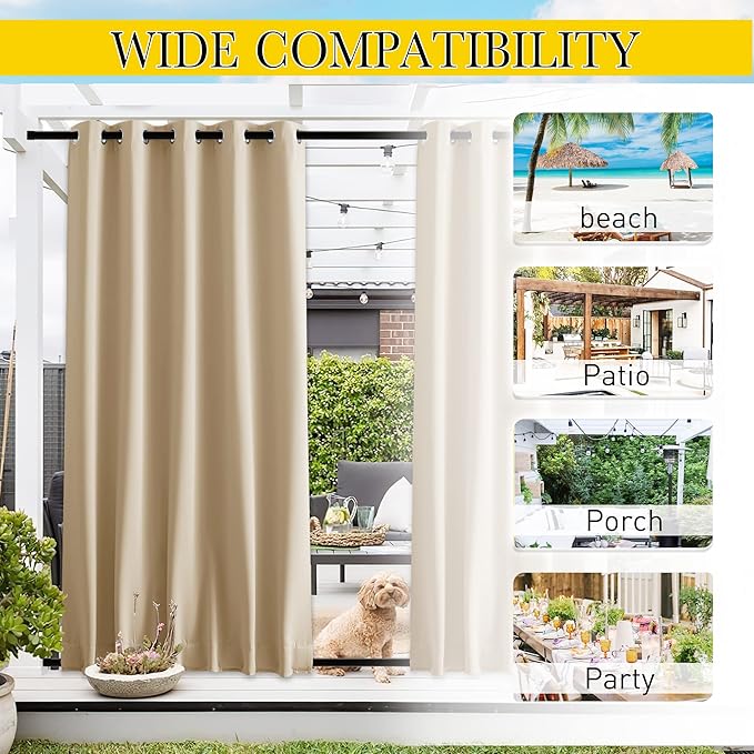 NICETOWN 2 Panels Outdoor Curtains - Image 7