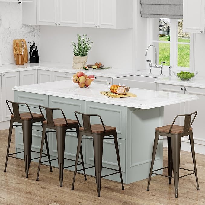 Yongchuang 24 inch Bar Stools Set of 4 Metal Counter Height Bar Stools - Image 6