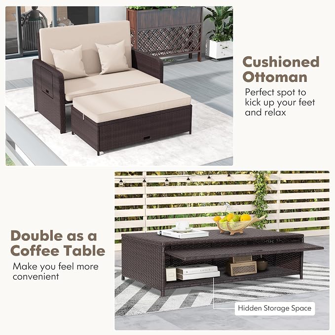 RELAX4LIFE Wicker Patio Outdoor Daybed - Image 4