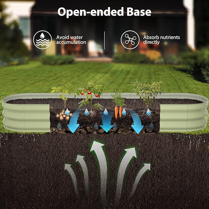Raised Garden Bed Kit, Oval Large Metal Raised Beds - Image 4