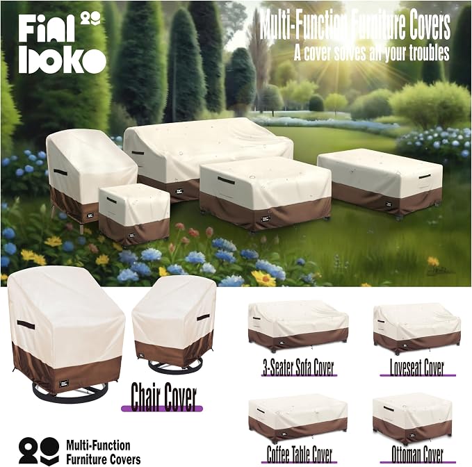 Outdoor Chair Covers 2 Pack, 100% Waterproof Heavy Duty Patio Furniture Covers - Image 4