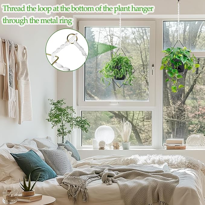 Hanging Planters for Indoor Plants, 2 Set Self Watering Hanging Flower Pots - Image 6