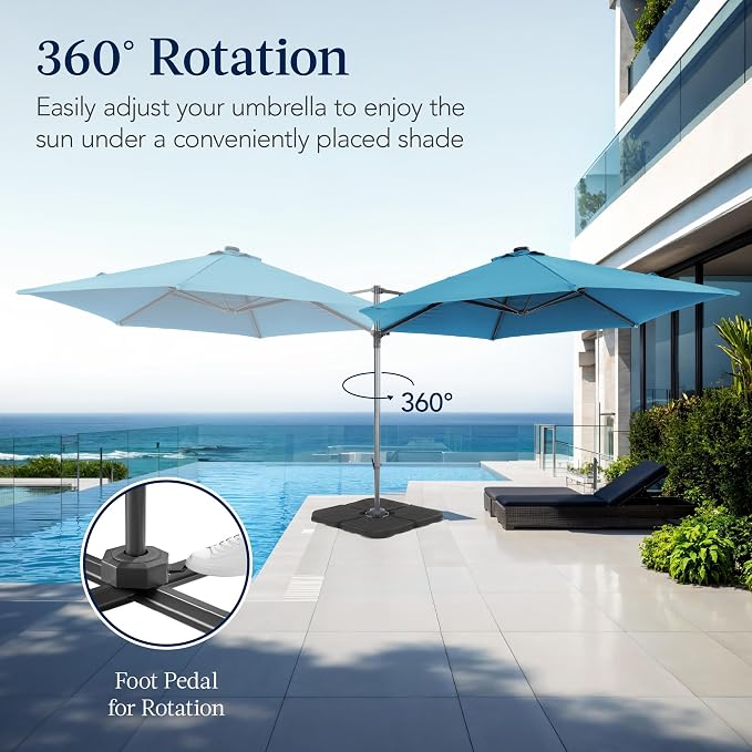 Best Choice Products 10ft Offset Cantilever Hanging Market Patio Umbrella - Image 3