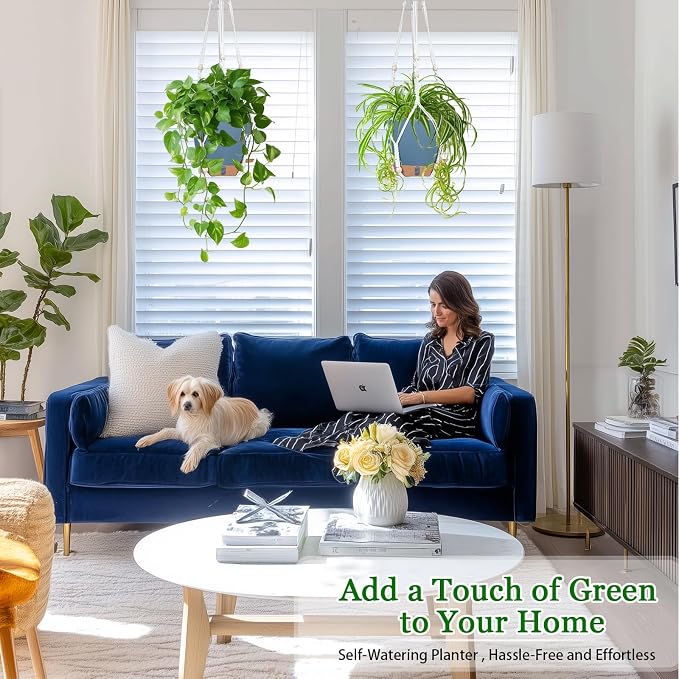 Hanging Planters for Indoor Plants 8 Inch, 2 Pack Hanging Baskets for Plants - Image 4