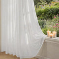 Non-See-Through Privacy White Sheer Curtains 96 inches Long 2 Panels by Unknown