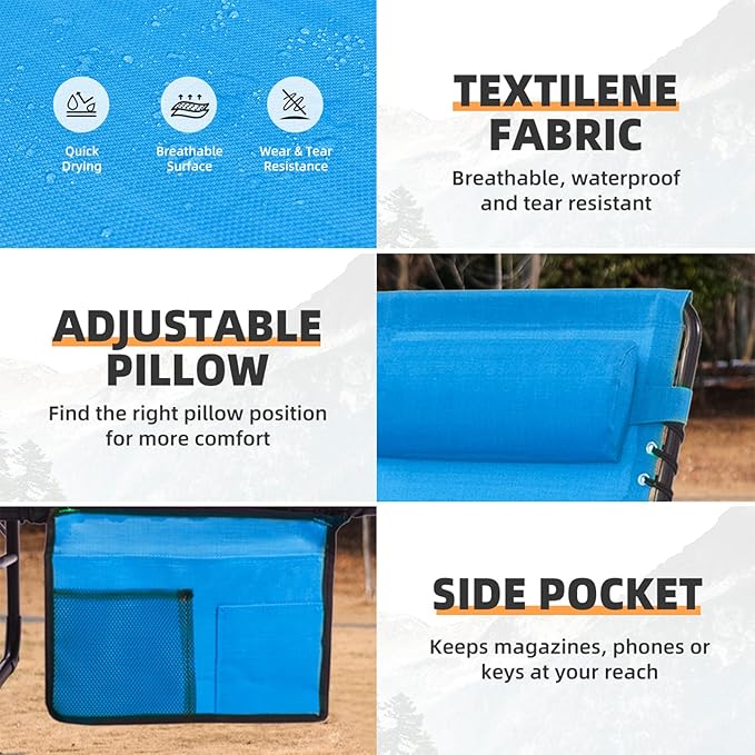 Folding Chaise Lounge Chair Bed - Image 6