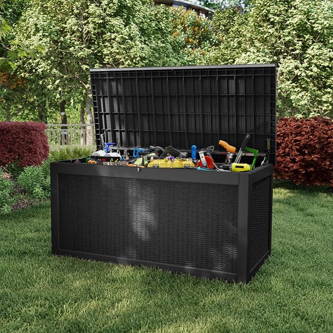 310 Gallon Lockable Outdoor Storage Box – Waterproof Resin Deck Box - Image 7