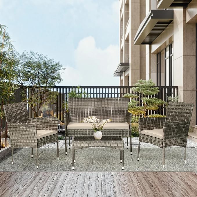 PayLessHere Outdoor Furniture Set 4 Pcs Modular Patio Furniture Set Water - Image 8