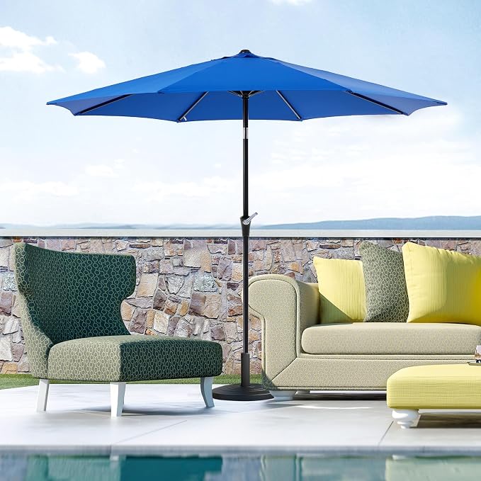 OLIXIS 9ft Patio Umbrella with Tilt and Crank Button & 8 Sturdy Ribs Waterproof - Image 6