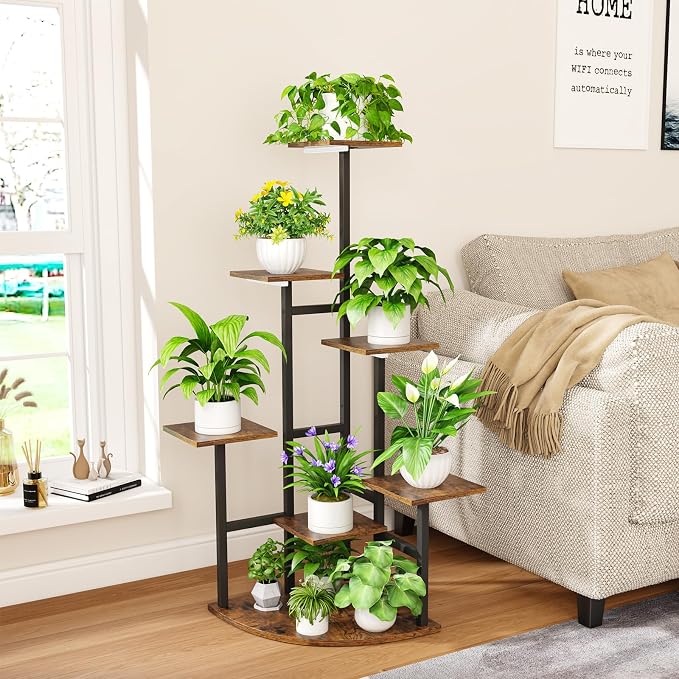 Corner Plant Stand Indoor with Grow Lights, 7 Tiered Plant Shelf Indoor - Image 5