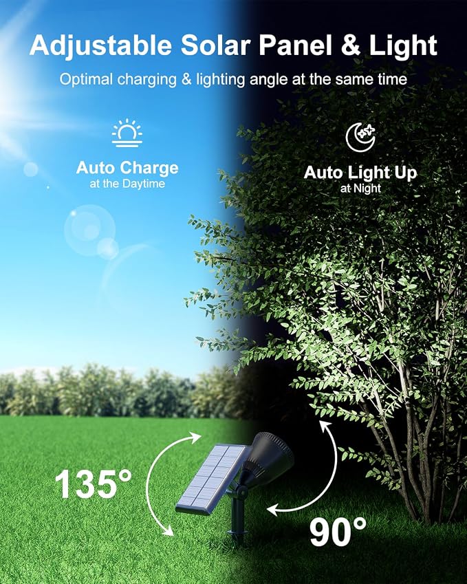 Solar Powered Sunset Spotlight Outdoor Waterproof Spot LED Accent Landscape - Image 7