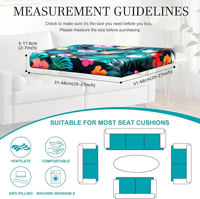 12 Pcs Stretch Patio Cushion Covers, Outdoor Couch Covers Replacement, Outdoor - Image 2