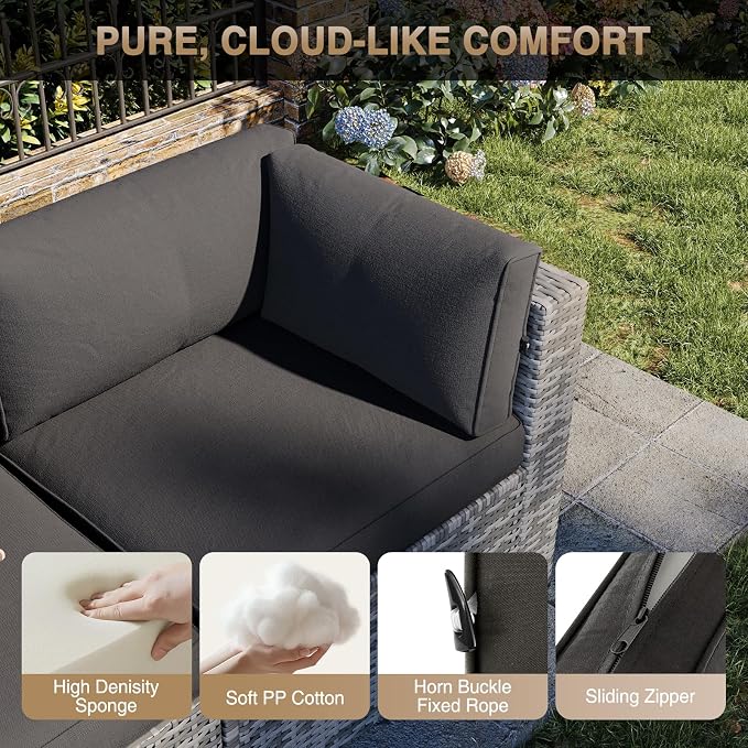 Aoxun Patio Furniture Sets, 8-Piece Outdoor Patio Furniture - Image 4
