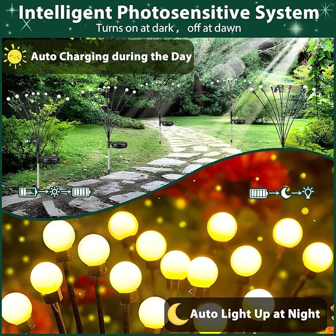 4-Pack Garden Solar Lights, 32 LED Solar Lights Outdoor - Image 6