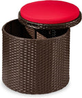 Best Choice Products Round Wicker Ottoman, Additional Seating, Side Table by BestChoiceProducts