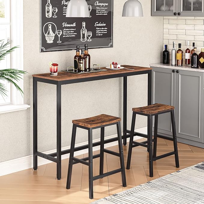 HOOBRO Bar Stools, 23.6 Inch Saddle Stools, Kitchen Counter Seat - Image 4