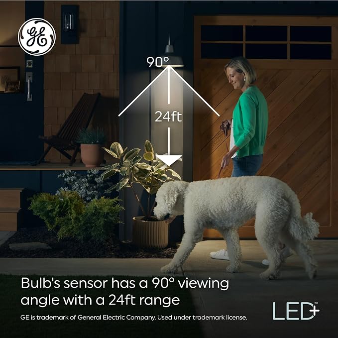 GE LED+ Motion Sensor LED Light Bulbs, PAR38 Outdoor Security Floodlight - Image 3