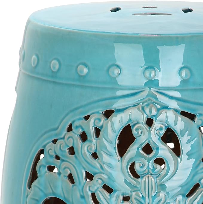 Safavieh Flora Glazed Ceramic Decorative Garden Stool - Image 3
