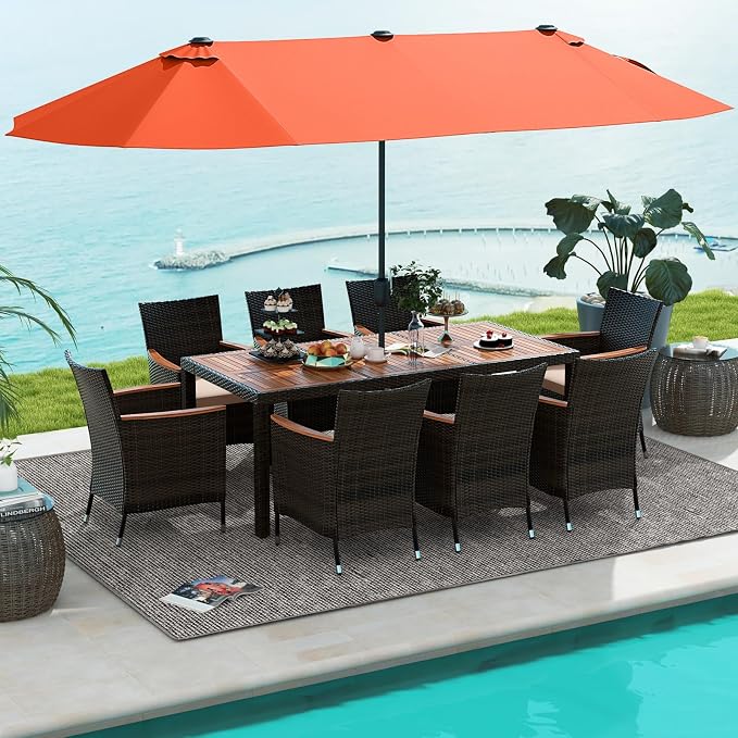 Tangkula 11 Piece Rattan Outdoor Dining Set - Image 2