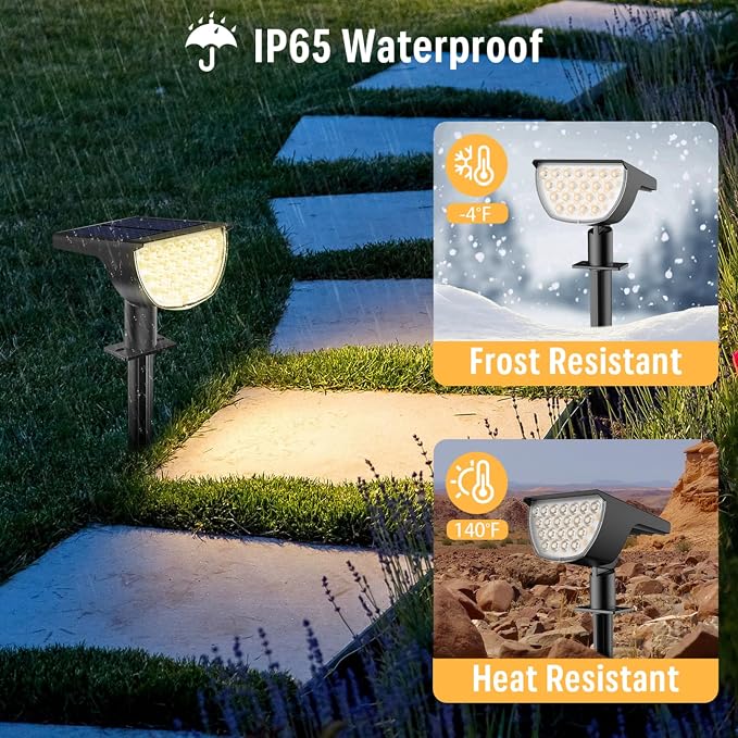 Solar Lights Outdoor Waterproof IP65, Solar Powered 76 LED 3 Lighting Modes - Image 3
