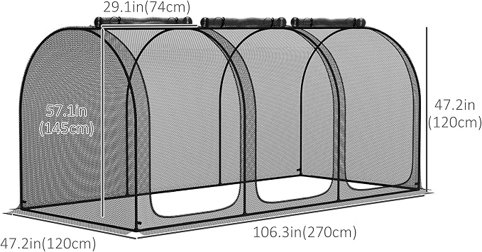 Outsunny 9' x 4' Crop Cage, Plant Protection Tent - Image 3