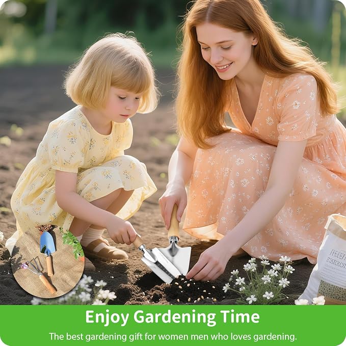 Garden Tool Set, 2 Pieces Stainless Steel Heavy Duty Garden Tools, Gardening Kit - Image 3