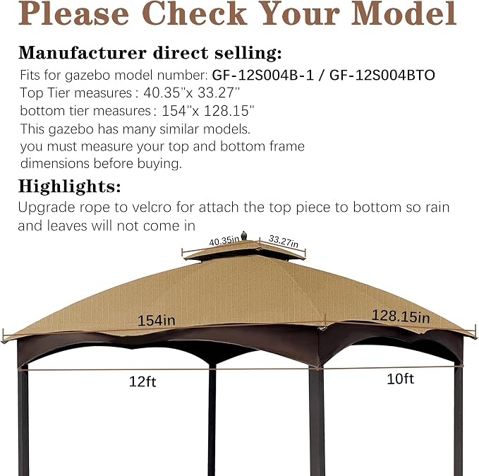 SCOCANOPY Beige Ripstop Replacement Top - Image 2