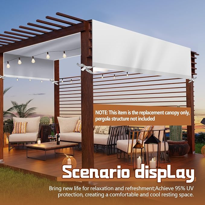 Universal Pergola Replacement Canopy Outdoor Canopy Shade Cover Waterproof - Image 7