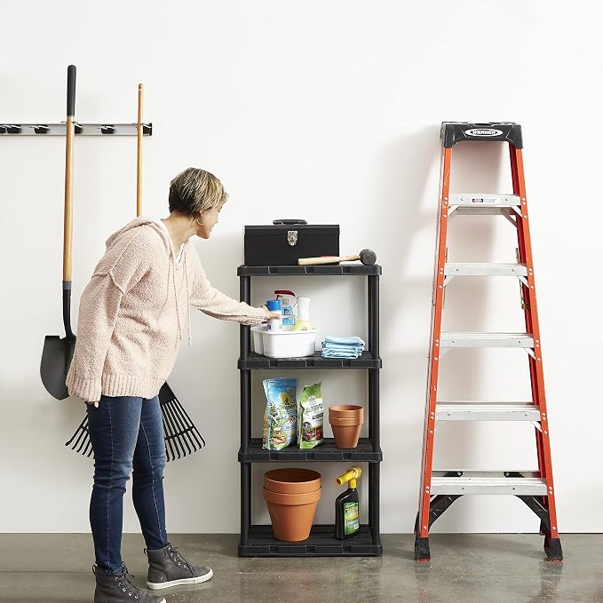 Gracious Living 4 Pack Light Duty Storage Shelves, Knect-A-Shelf 4-Shelf - Image 2