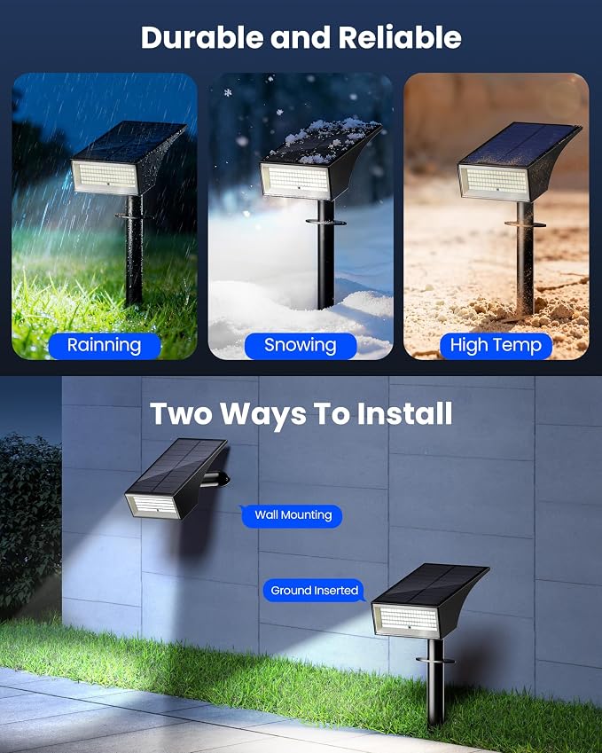 Koicaxy Solar Lights Outdoor Waterproof 4 Pack IP65, 100 LEDs 4 Light Modes - Image 6