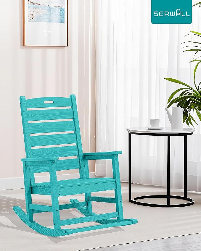 SERWALL Outdoor Rocking Chair Set of 2, Oversized Rocking Chair - Image 2