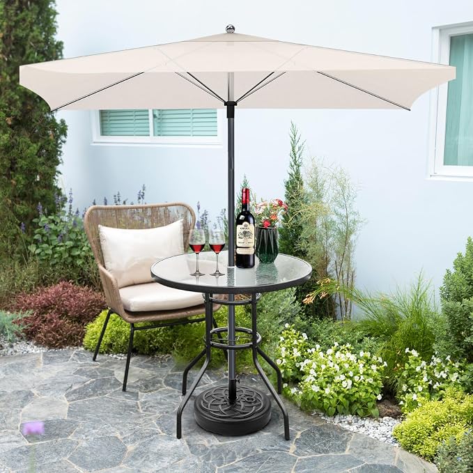 VINGLI Round Patio Table with Umbrella Hole - Image 8