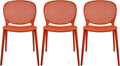 2xhome Set of 3 Patio Dining Chairs | Modern Stackable Outdoor Pool Side Chair by 2xhome